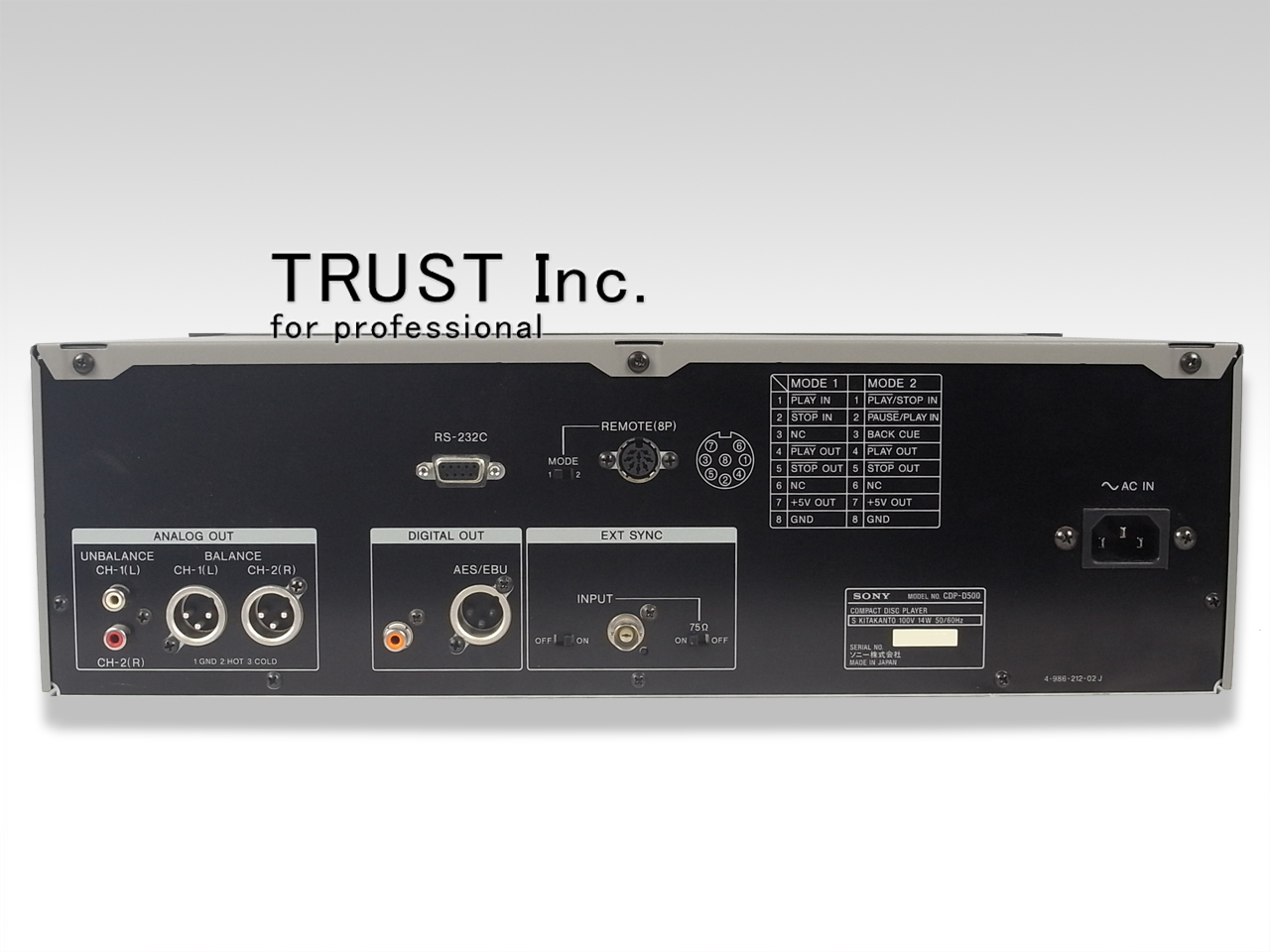 CDP-D500 / CD PLAYER【中古放送用・業務用 映像機器・音響機器 CDP-D500 / CD PLAYER【中古放送用・業務用 映像機器・音響機器