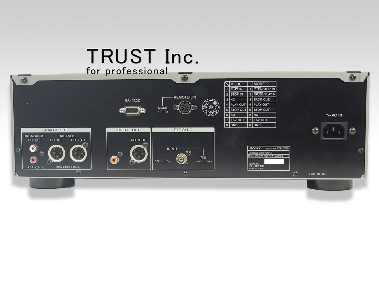 ソニー 業務用 CD プレイヤー 中古 品CDPー D 500の出品です 。 CDP-D500 / CD PLAYER【中古放送用・業務用 映像機器・音響機器の店