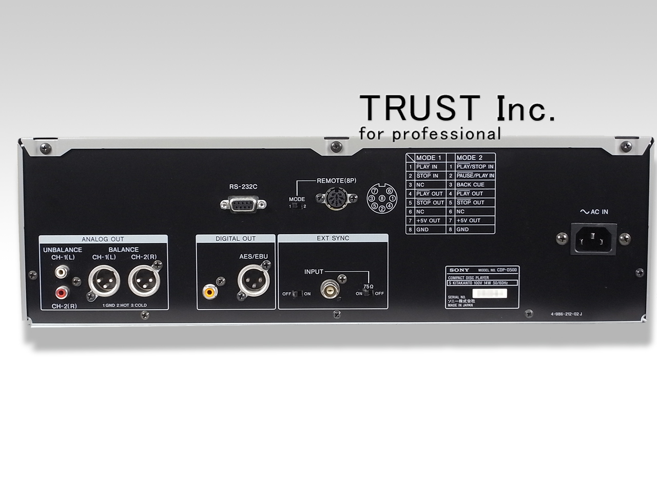 CDP-D500 / CD PLAYER【中古放送用・業務用 映像機器・音響機器の店