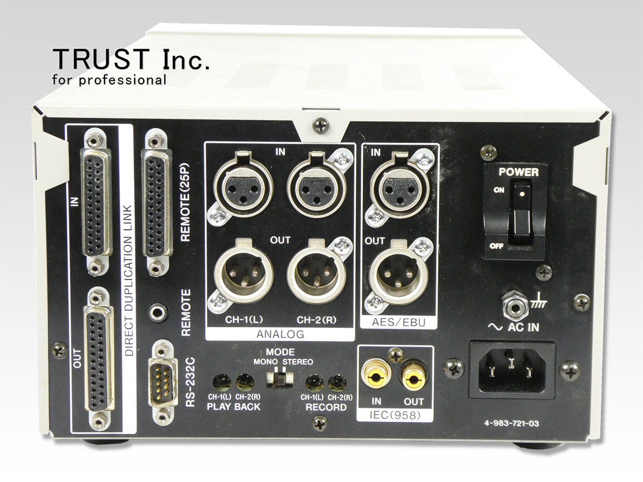 MDS-B5 / Minidisc Recorder【中古放送用・業務用 映像機器・音響機器